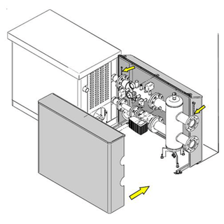 Outdoor casing for safety kit and hydraulic separator from 150 kW to 350 kW